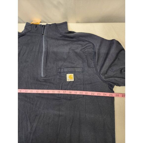 Carhartt Force Men's XL Navy Relaxed Fit Midweight Long-Sleeve Quarter-Zip Mock- - Picture 5 of 8
